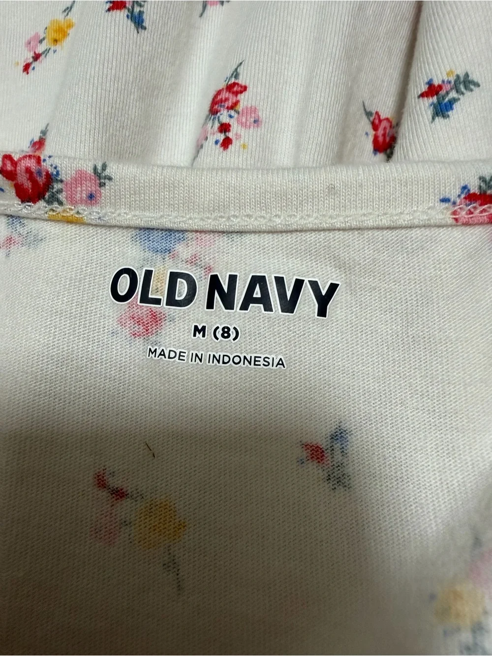 Old Navy White Floral Tiered Sundress with Pink, Blue & Yellow Flowers